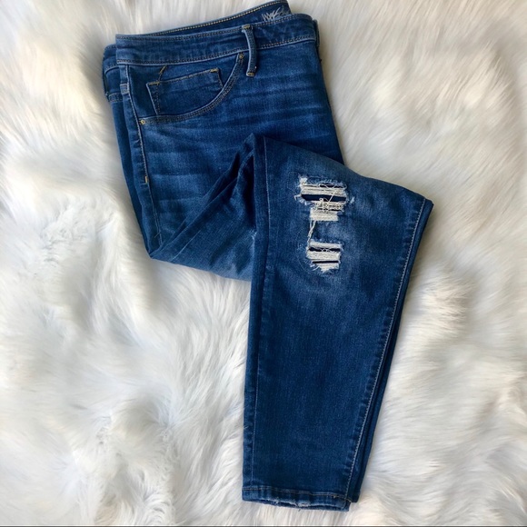 Mossimo Supply Co. Denim - Mossimo High Waist Stretch Distressed Skinny Jeans